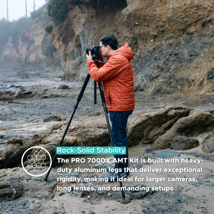 SLIK Tripods | Pro AL-700DX Aluminum Tripod Kit Black Legs