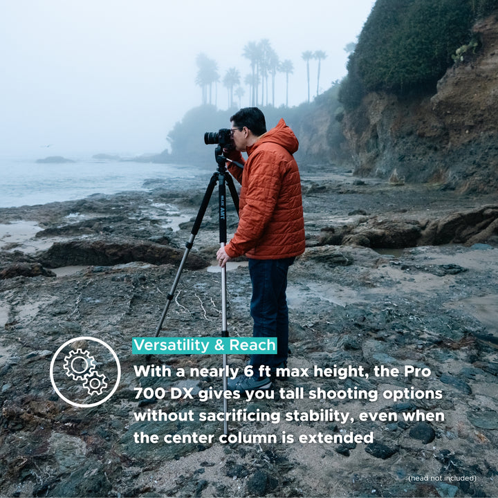 SLIK Tripods | Pro AL-700DX Aluminum Tripod Leg Only Silver