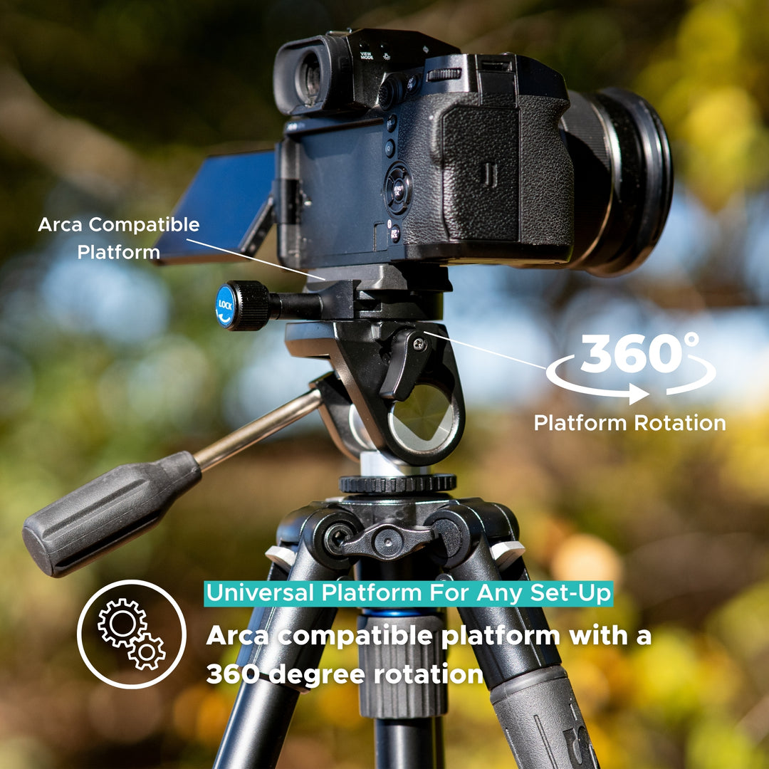 SLIK Tripods | SH-707AC Multi-action Pan Head with Acra-Type QR