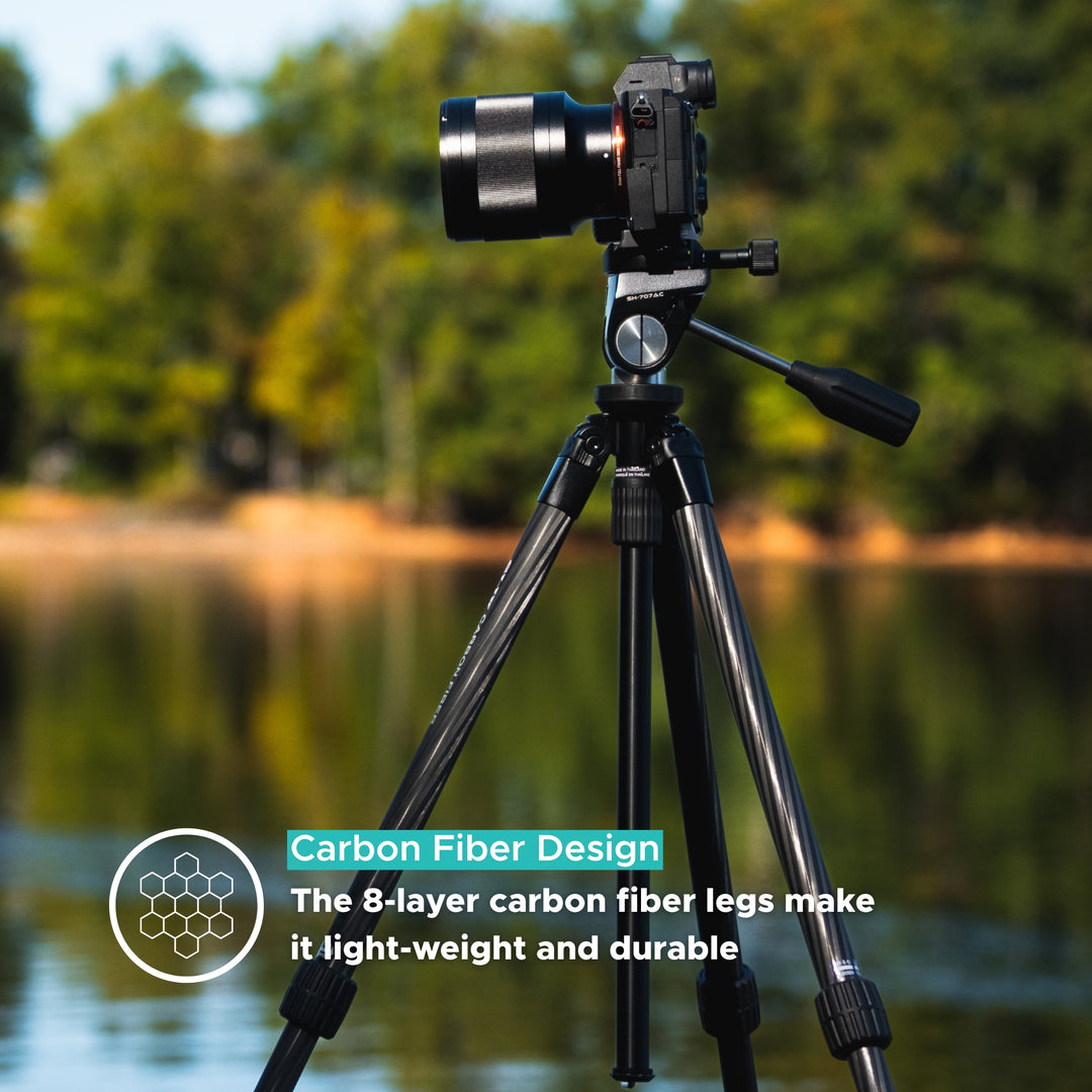 SLIK Tripods | Pro CF-634-EZAC Carbon Fiber Tripod w/ Head