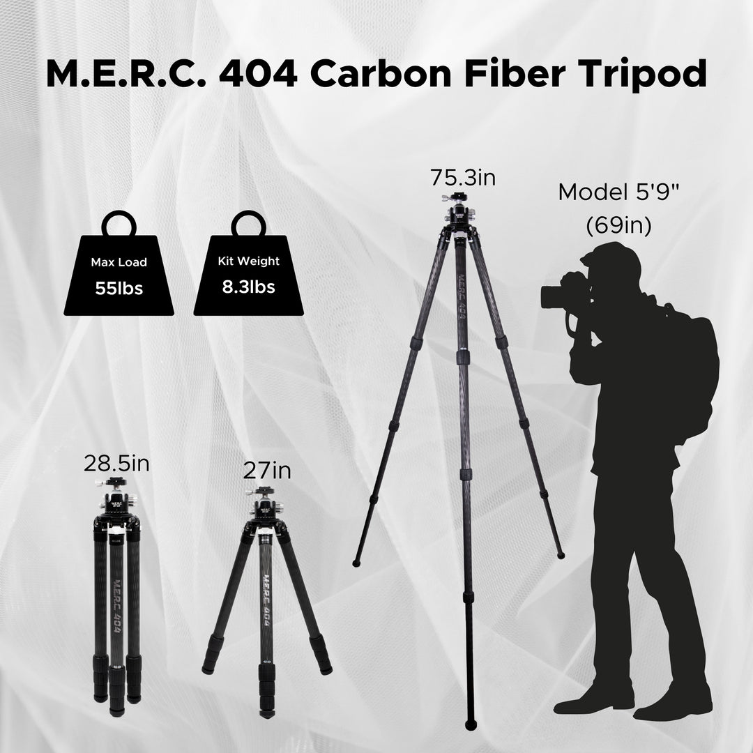 SLIK Tripods | M.E.R.C. 404 Carbon Fiber Tripod Kit w/ Head