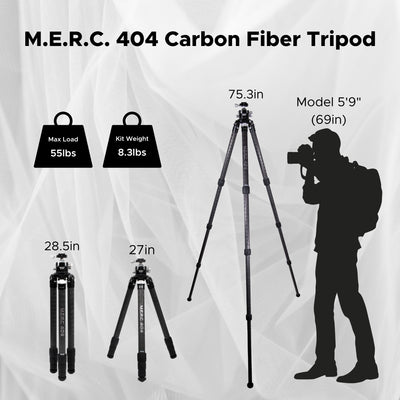 M.E.R.C 404 Carbon Fiber Tripod Kit w/ Pro Ball Head