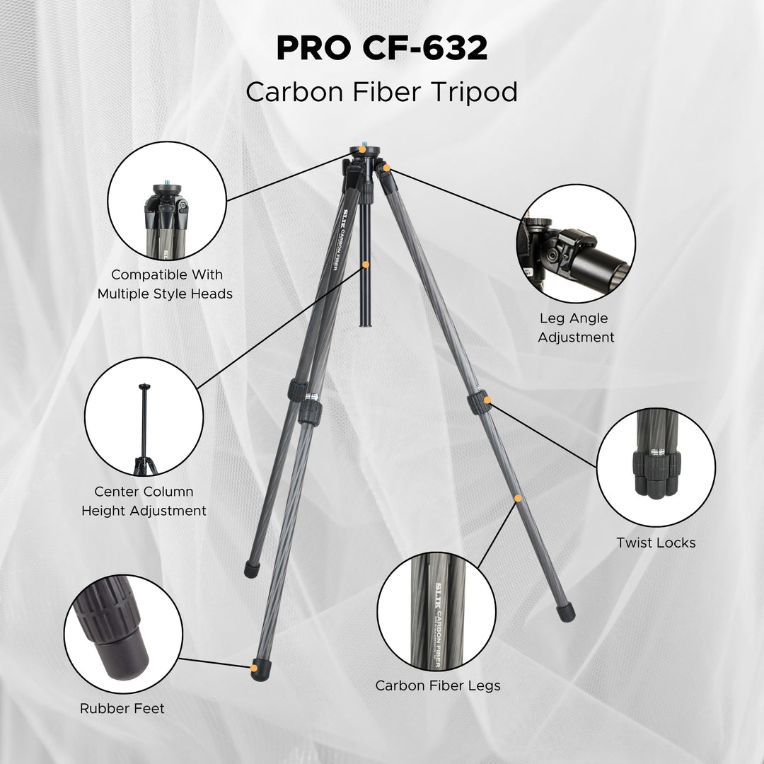 SLIK Tripods | Pro CF-632 Carbon Fiber Tripod Legs