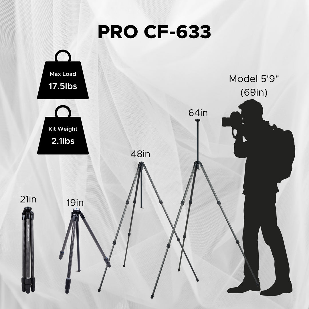 SLIK Tripods | Pro CF-633 Carbon Fiber Tripod Legs Only