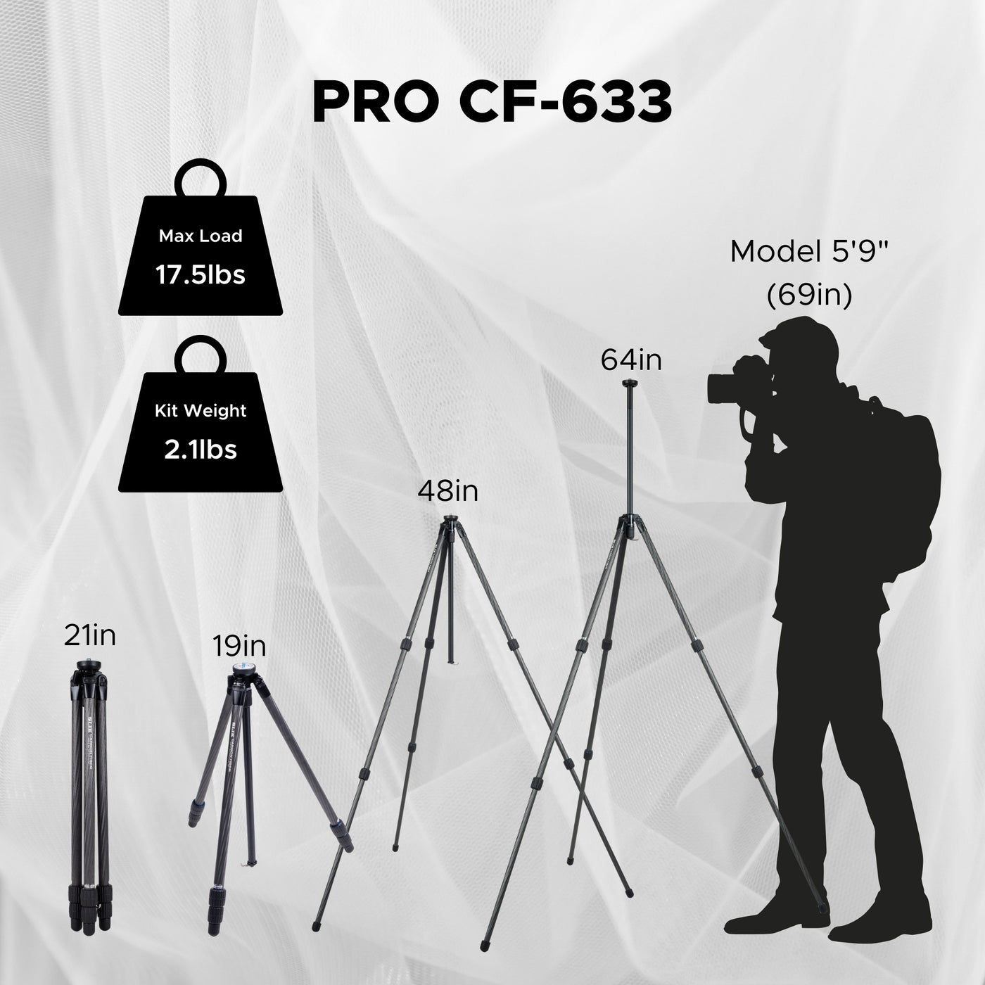 SLIK Carbon Fiber PRO CF-633 - Twist Locks | SLIK Tripods USA