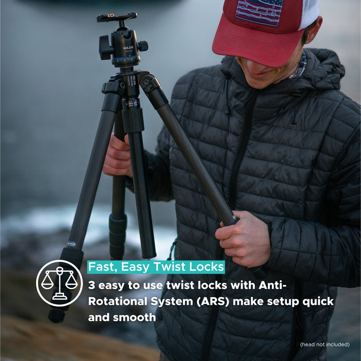 SLIK Carbon Fiber PRO CF-834 - Twist Locks | SLIK Tripods USA