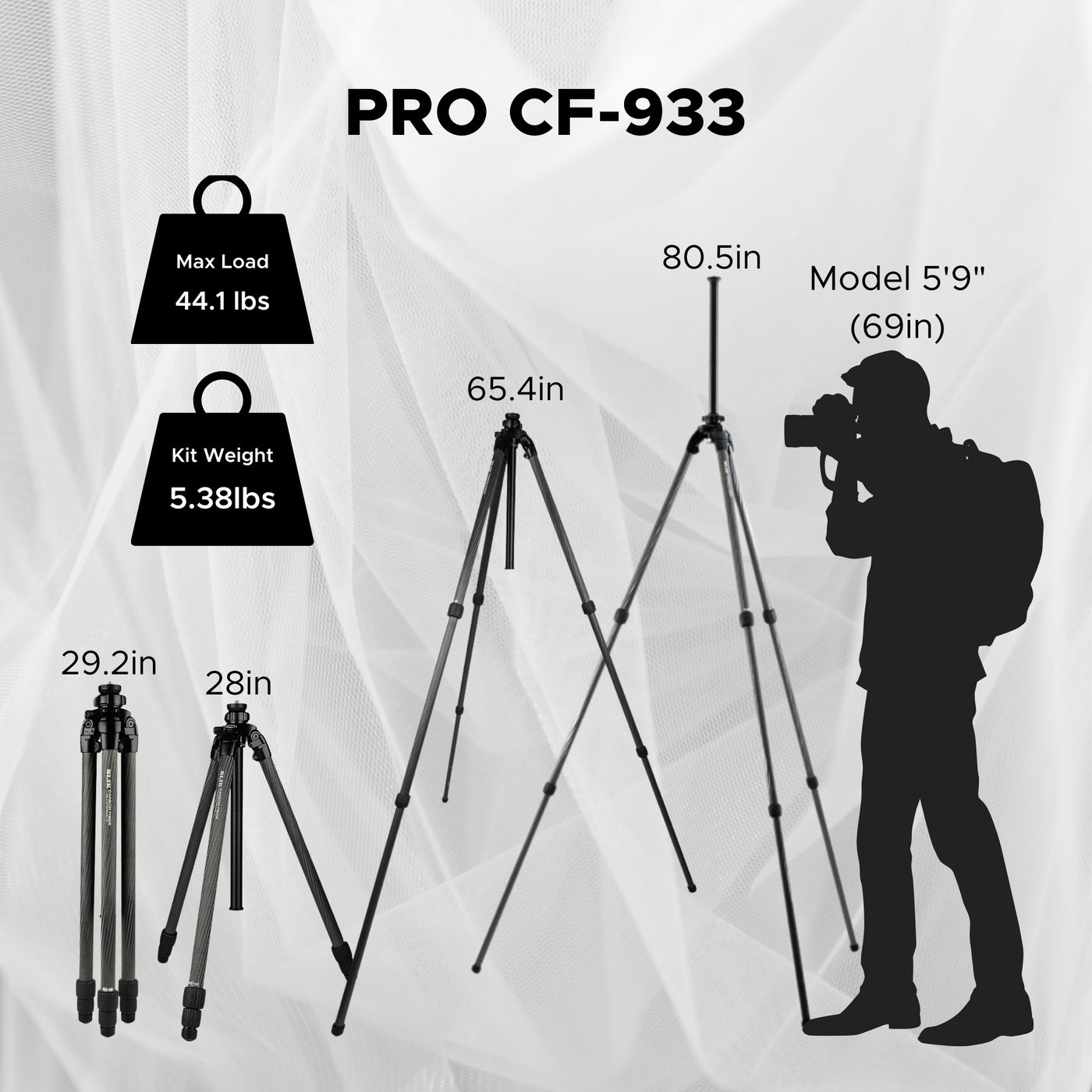 SLIK Carbon Fiber PRO CF-933 - Twist Locks | SLIK Tripods USA