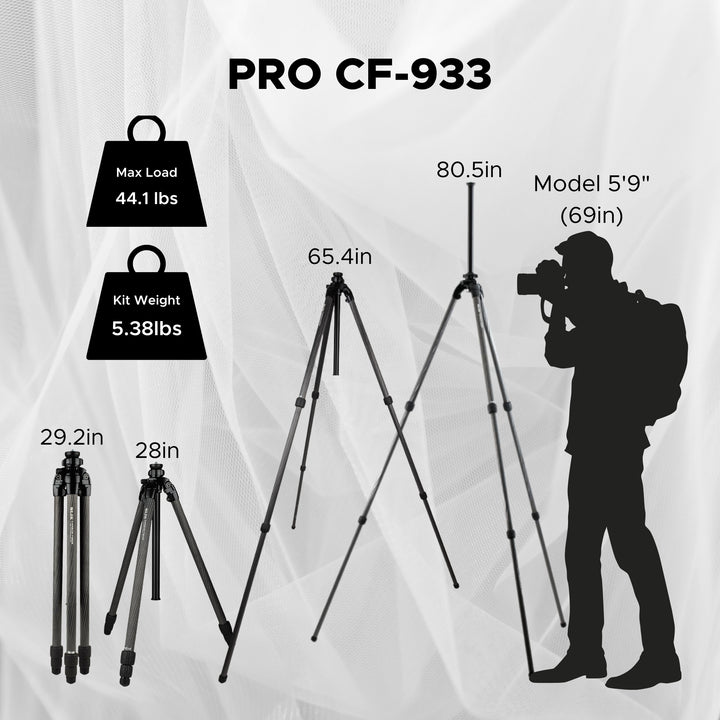 SLIK Carbon Fiber PRO CF-933 - Twist Locks | SLIK Tripods USA