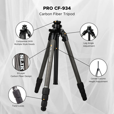 SLIK Tripods | Pro CF-934 Carbon Fiber Tripod Legs Only SLIK Tripods | Pro CF-934 Carbon Fiber Tripod Legs Only