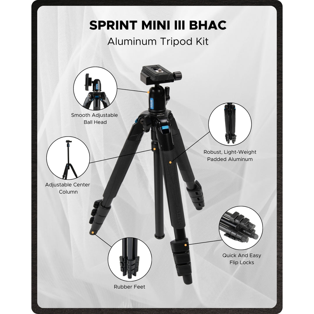 SLIK Tripods | Sprint Mini III BHAC Tripod Kit w/ Ball Head