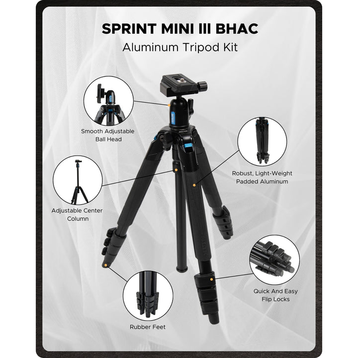 SLIK Tripods | Sprint Mini III BHAC Tripod Kit w/ Ball Head