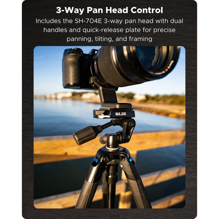 SLIK Tripods | Sprint Pro III Tripod Kit w/ 3-way Pan Head