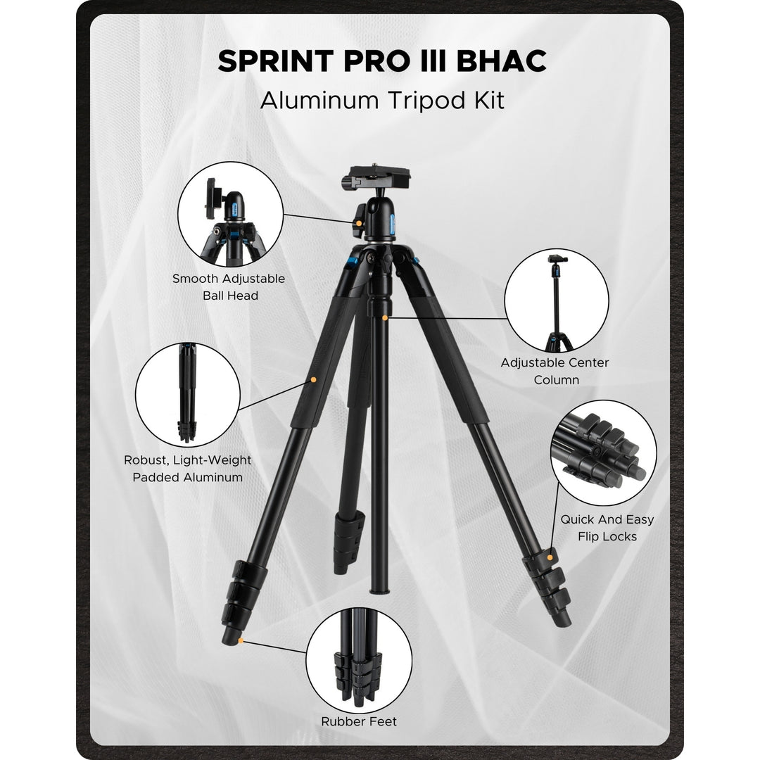 SLIK Tripods | Sprint Pro III BHAC Tripod Kit w/ Ball Head