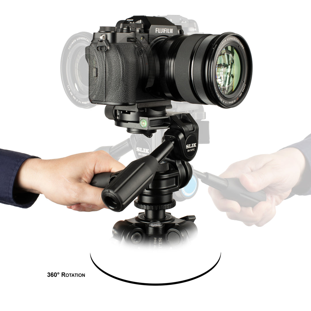 SLIK SH-747FC 3-way Pan Head w/ Friction Control – SLIK Tripods SLIK SH-747FC 3-way Pan Head w/ Friction Control – SLIK Tripods